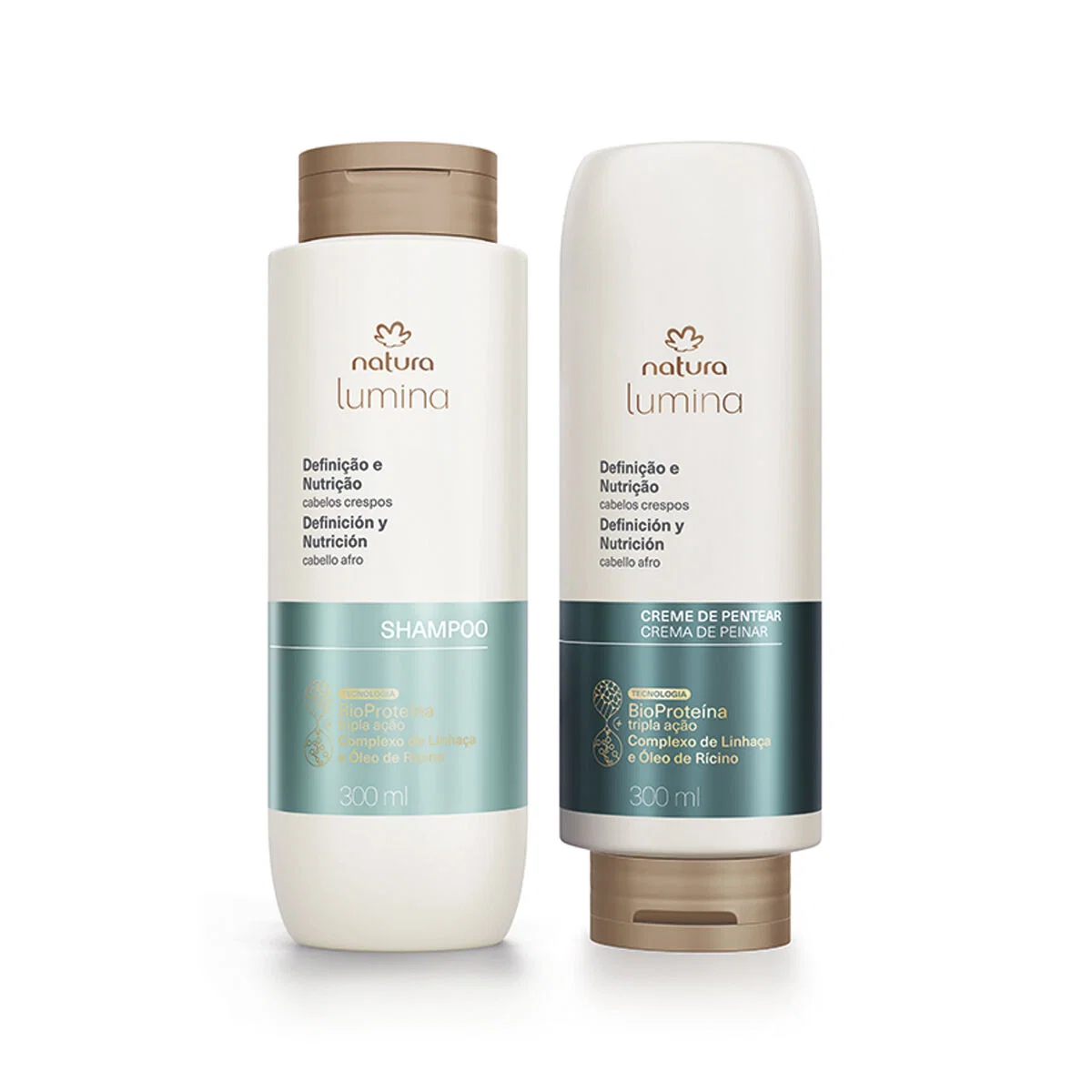Kit Shampoo e Creme de Pentear Definição e Nutrição para Cabelos Crespos Lumina