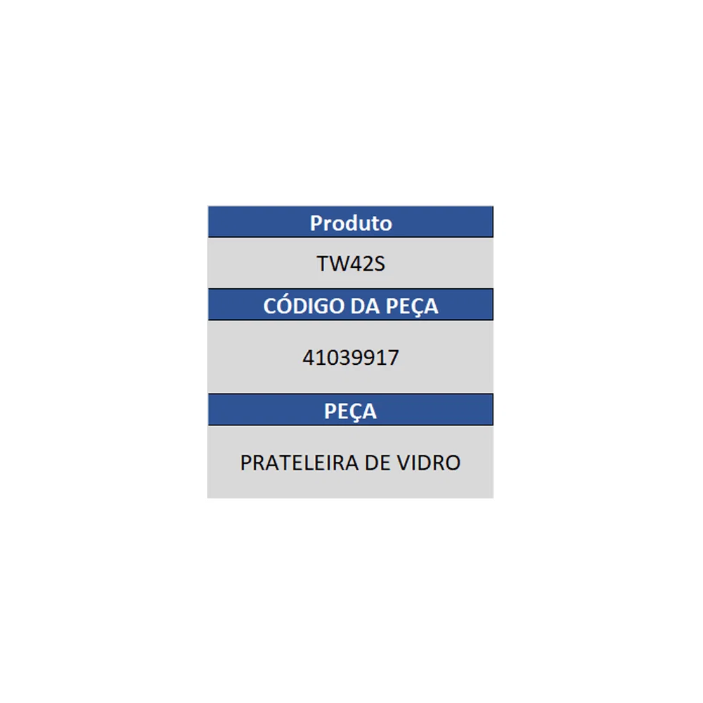Prateleira de Vidro Electrolux