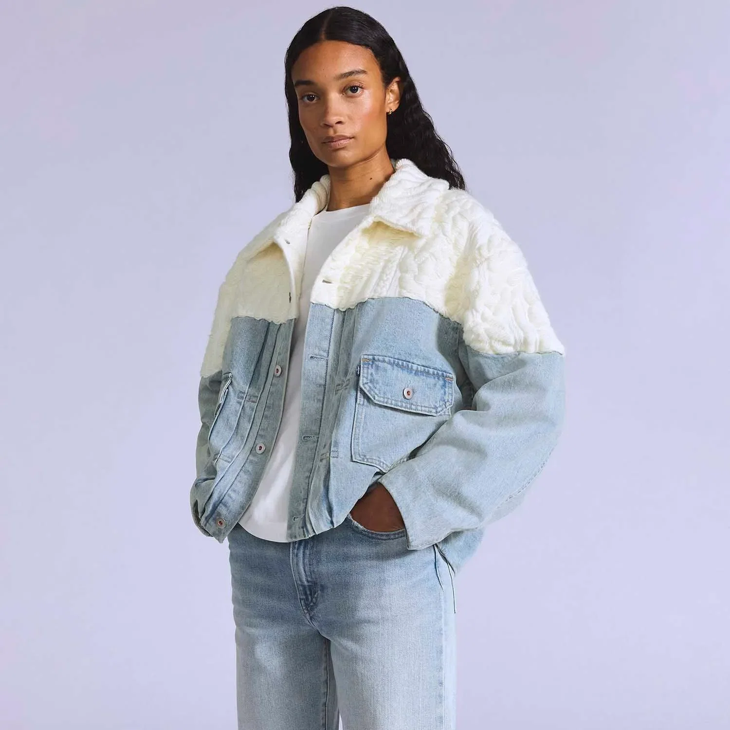 Jaqueta Levi's® Blue Tab Aran Trucker Lavagem Clara — imagem 1