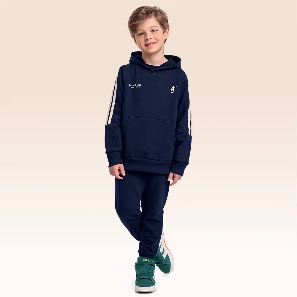 Conjunto blusão com capuz e calça