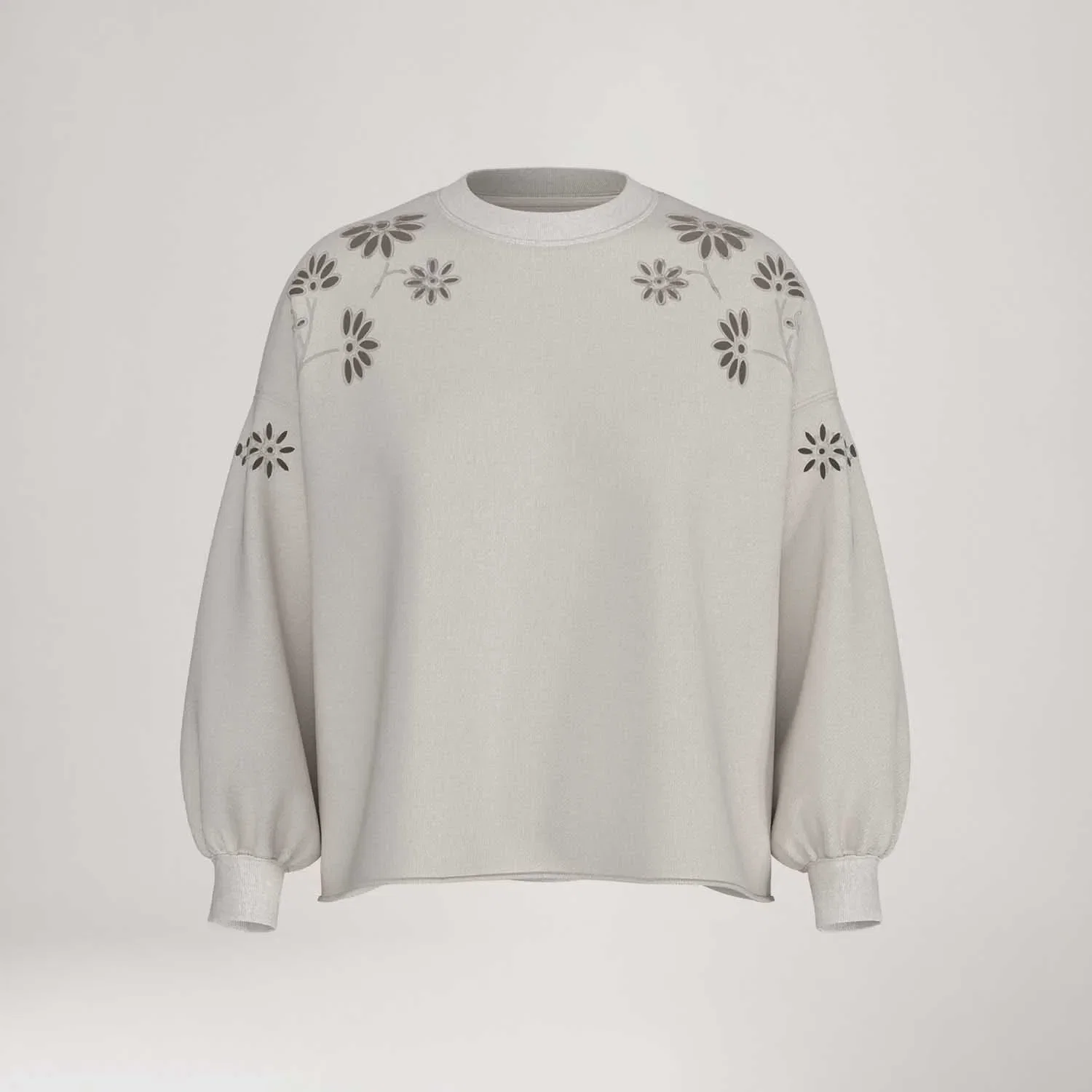 Moletom Levi's® Cut Crew Branco Manga Longa Cinza Claro