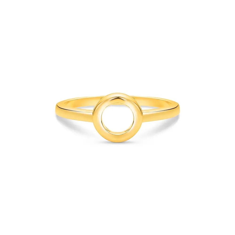 Anel Life Círculo em Prata 925 com Banho de Ouro Amarelo 18k