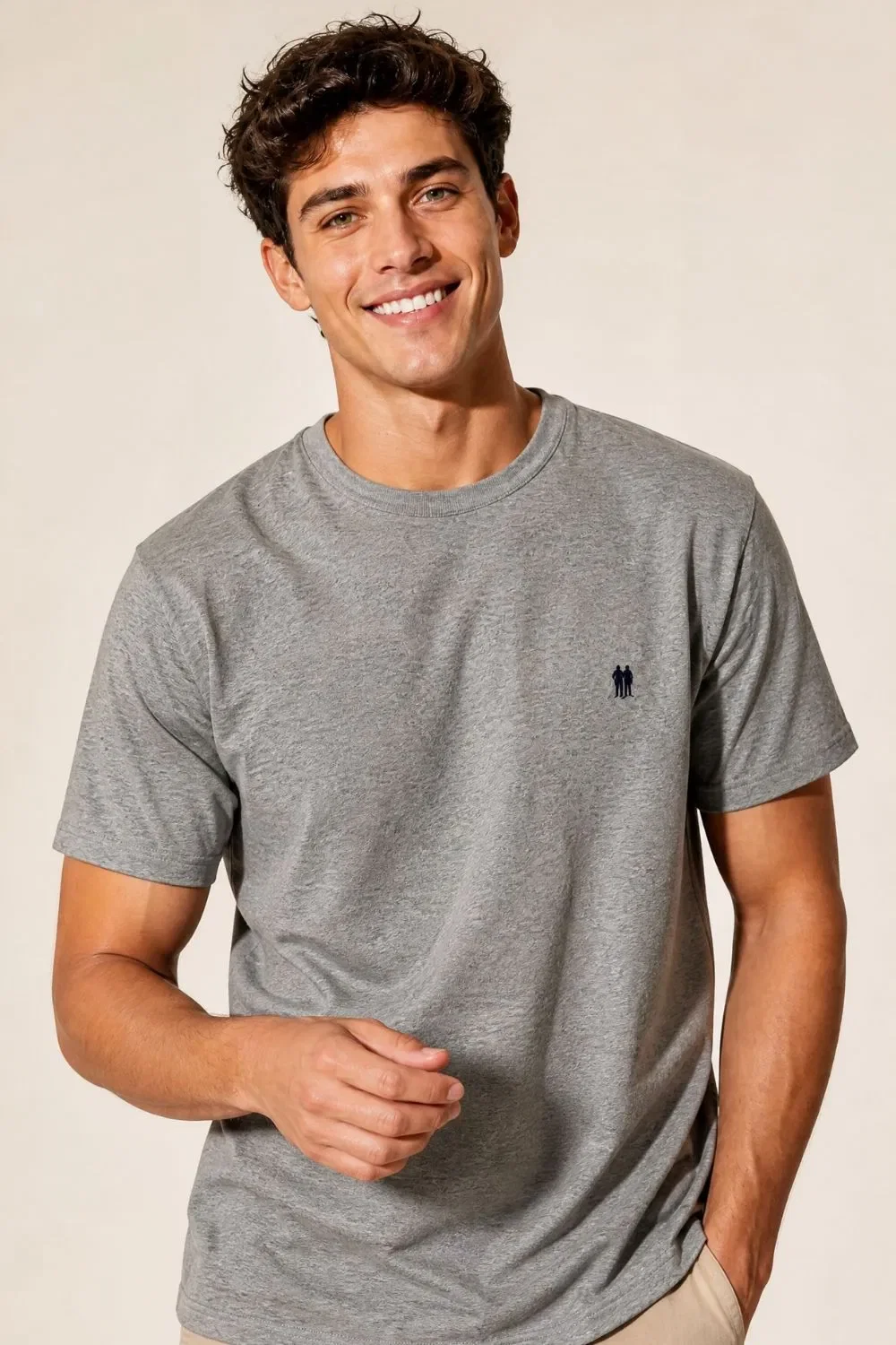 Camiseta Básica Confortável Polo Wear Mescla Escuro