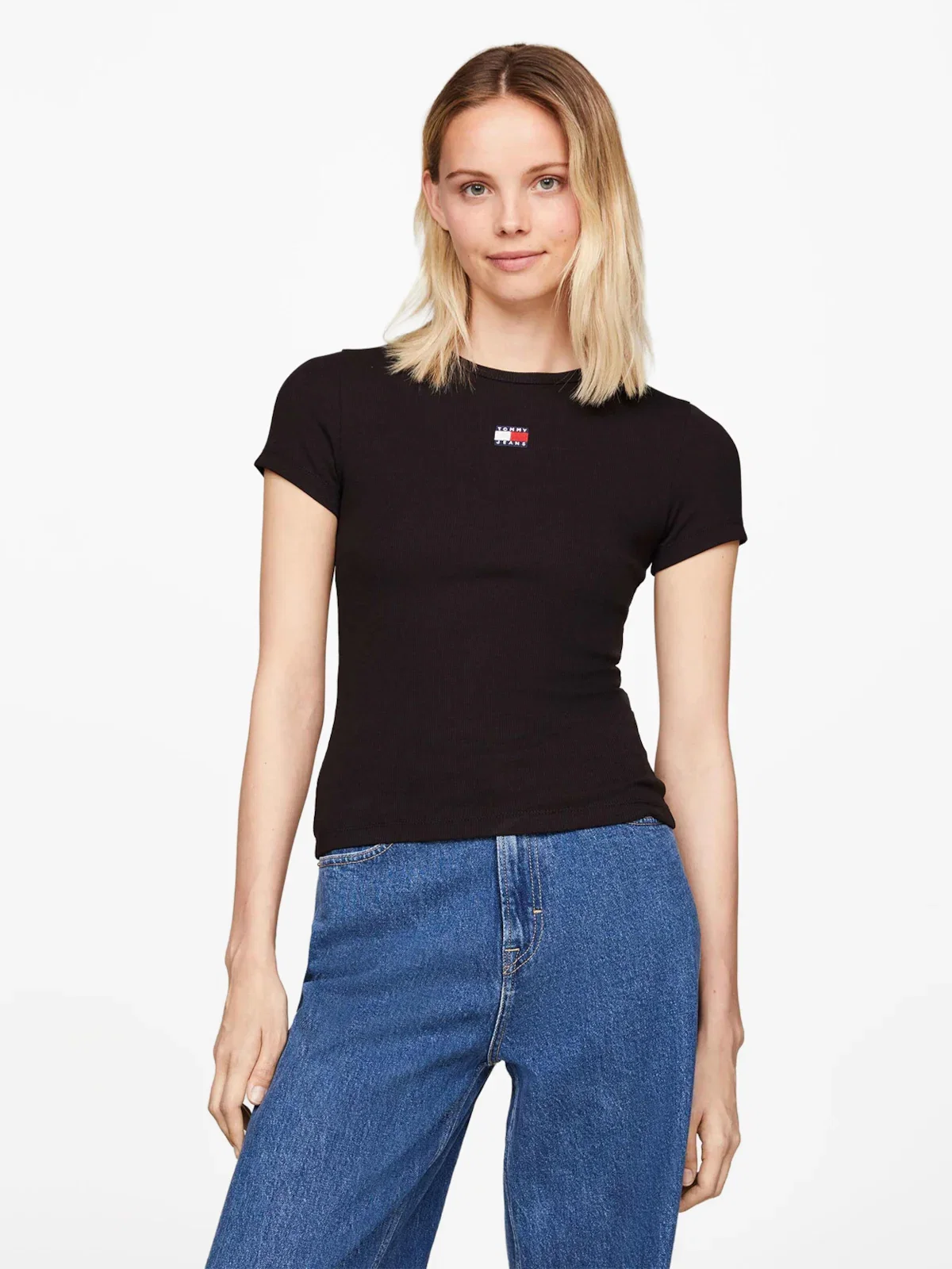 Camiseta Slim Canelada Tommy Badge — imagem 1