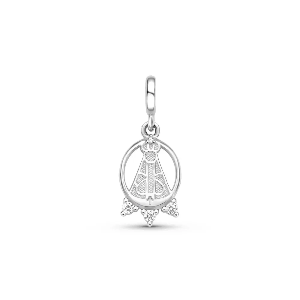 Pingente Life Fé N.Sra. Aparecida em Prata 925 com Pedras Incolores — imagem 1