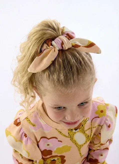 Amarrador de Cabelo Infantil Pomar Rosa Claro Três e Já