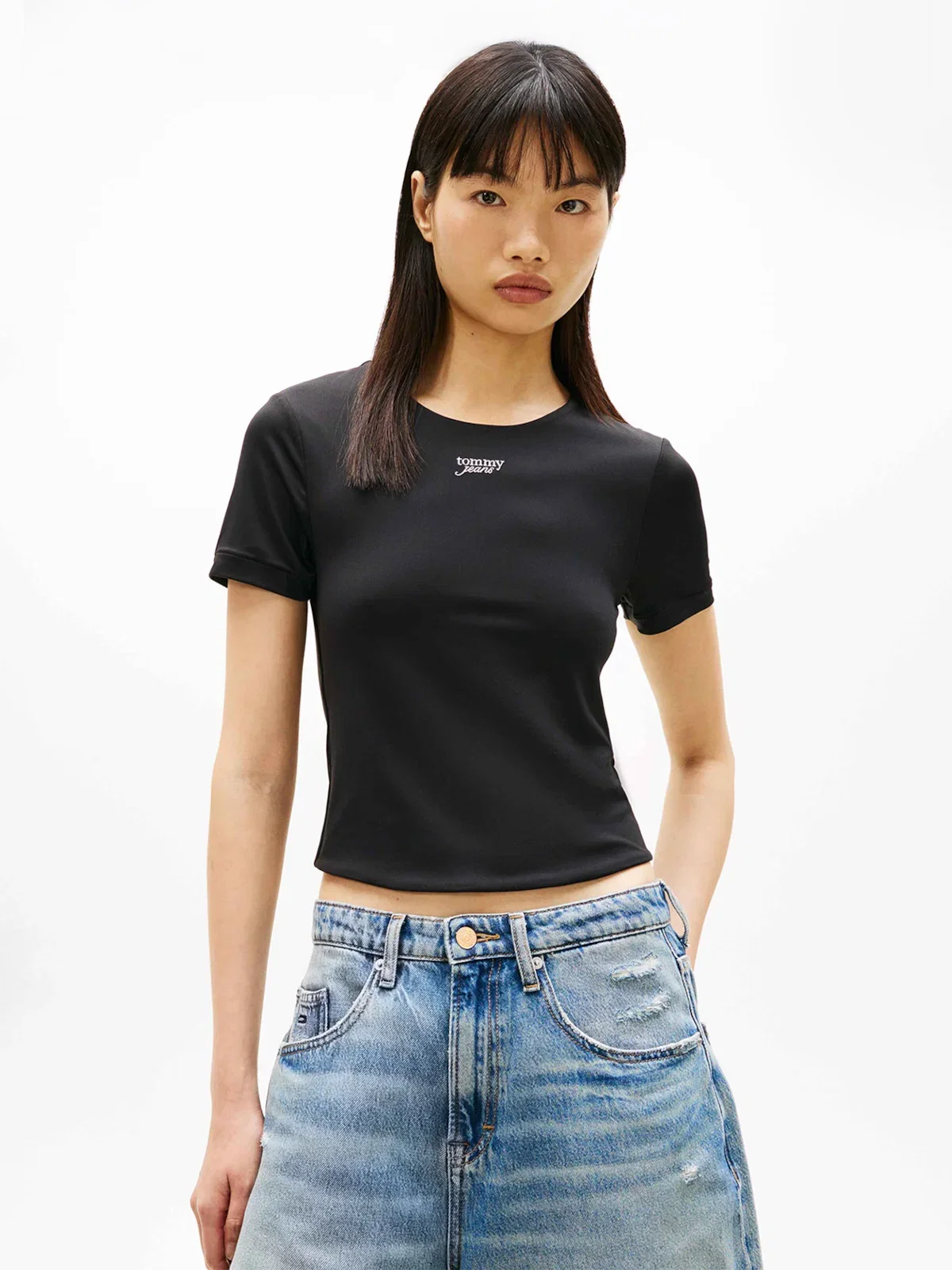 Camiseta Slim Manga Curta Prateado — imagem 1