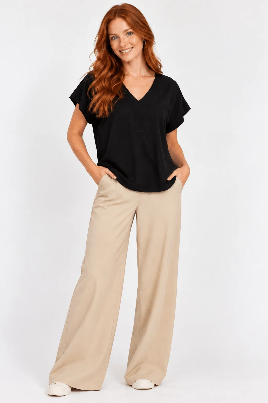 Blusa Básica Decote v - Preto