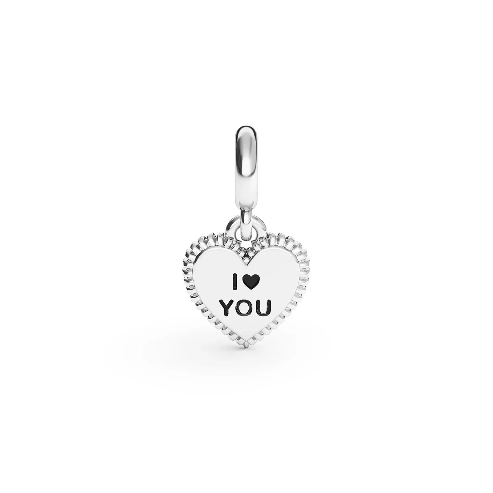 Pingente Life Amor Coração I Love You em Prata 925 com Esmalte — imagem 1