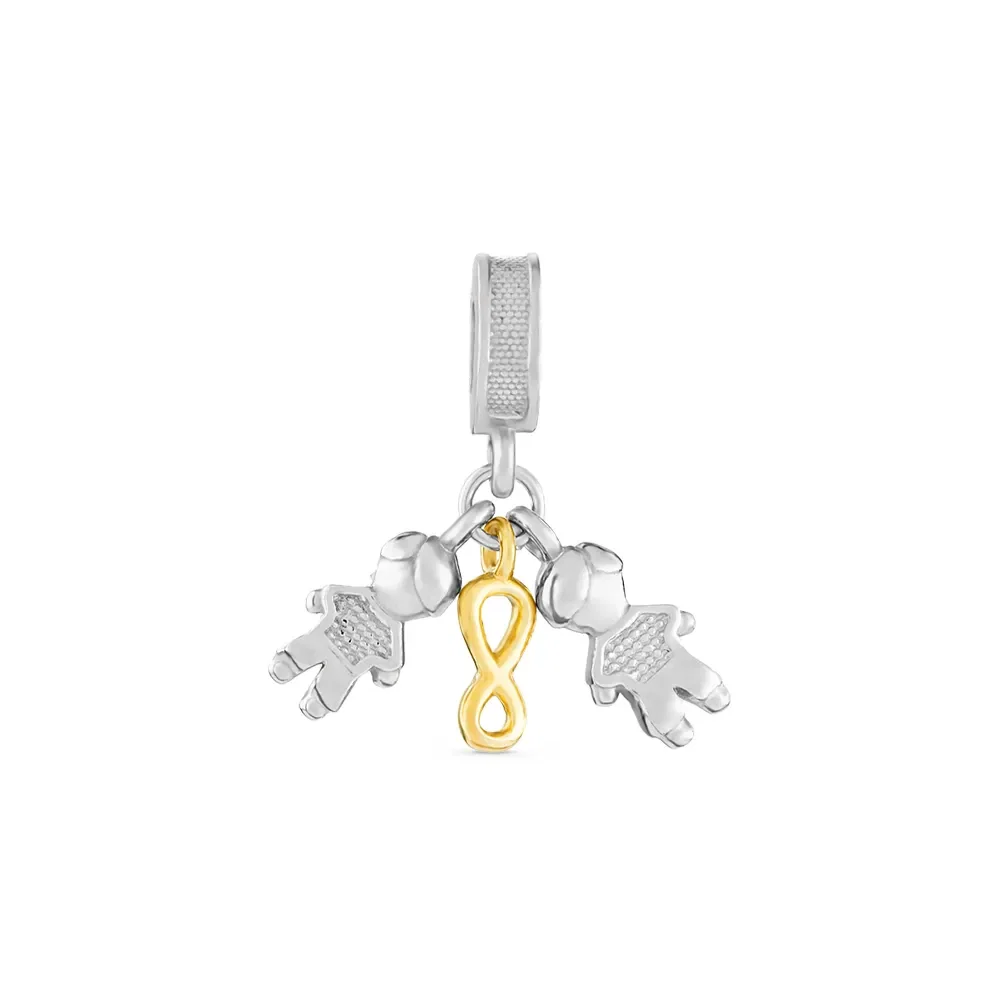 Pingente Life Amor Homem+Homem em Prata 925 com Banho de Ouro Amarelo 18k — imagem 1