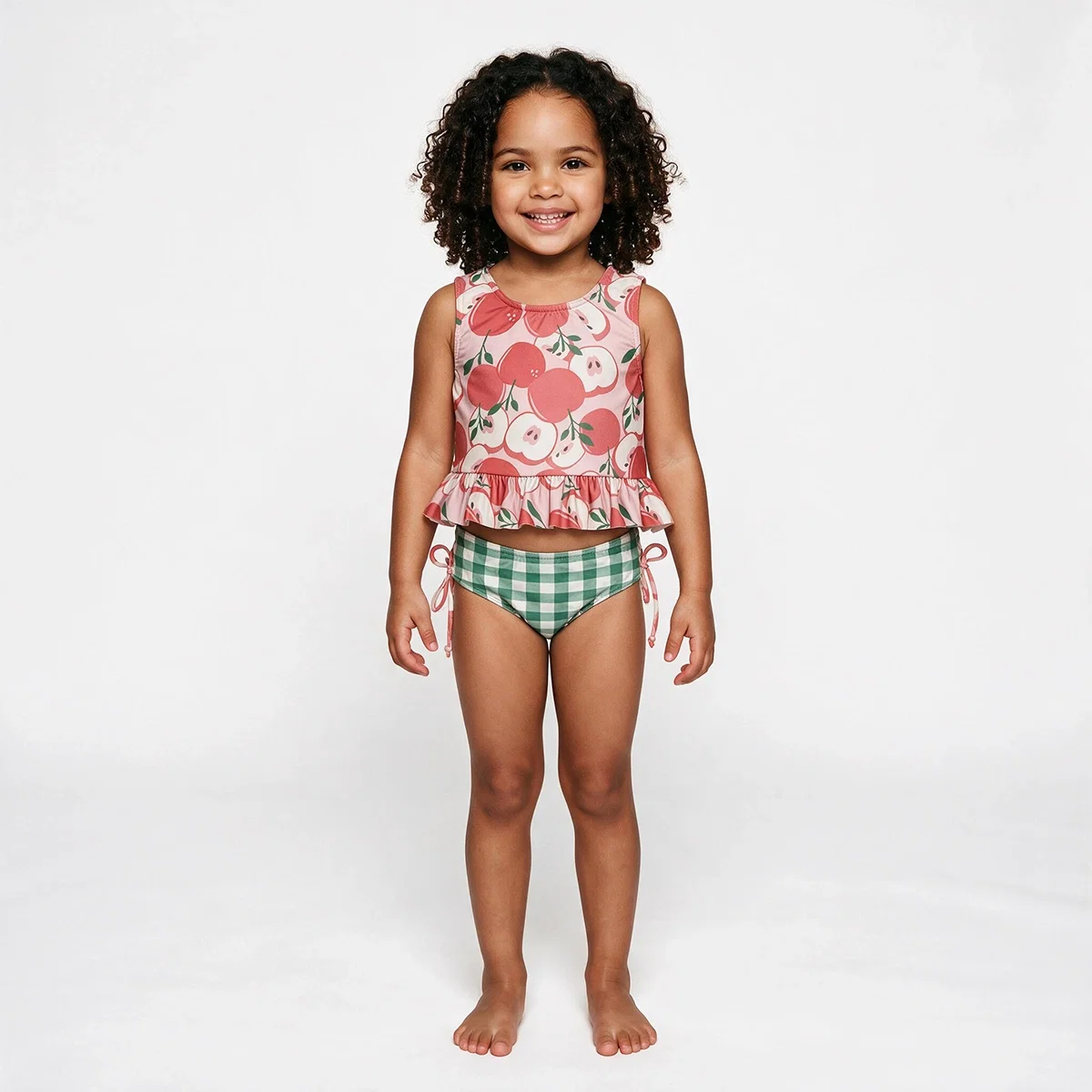 Kit Praia 3 Peças Toddler Maçã Vintage Elastano Proteção Uv 50+ Tip Top