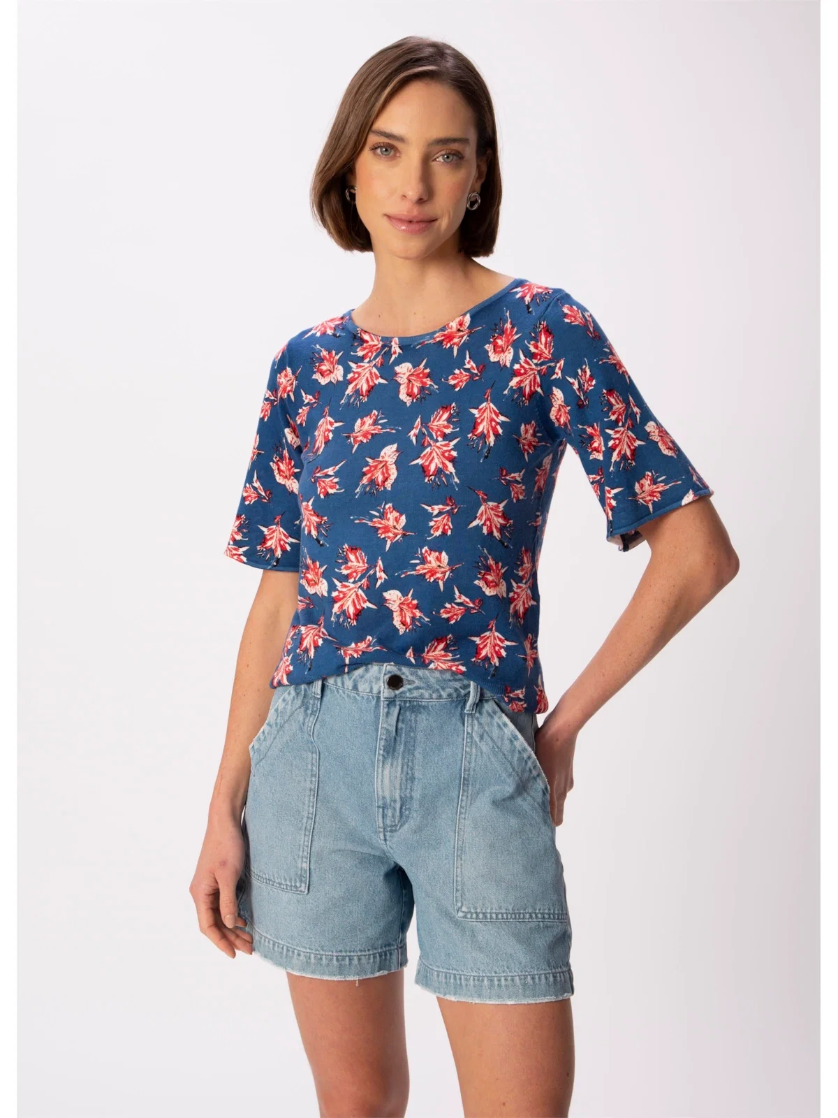 Blusa Flores Dots Estampado — imagem 1