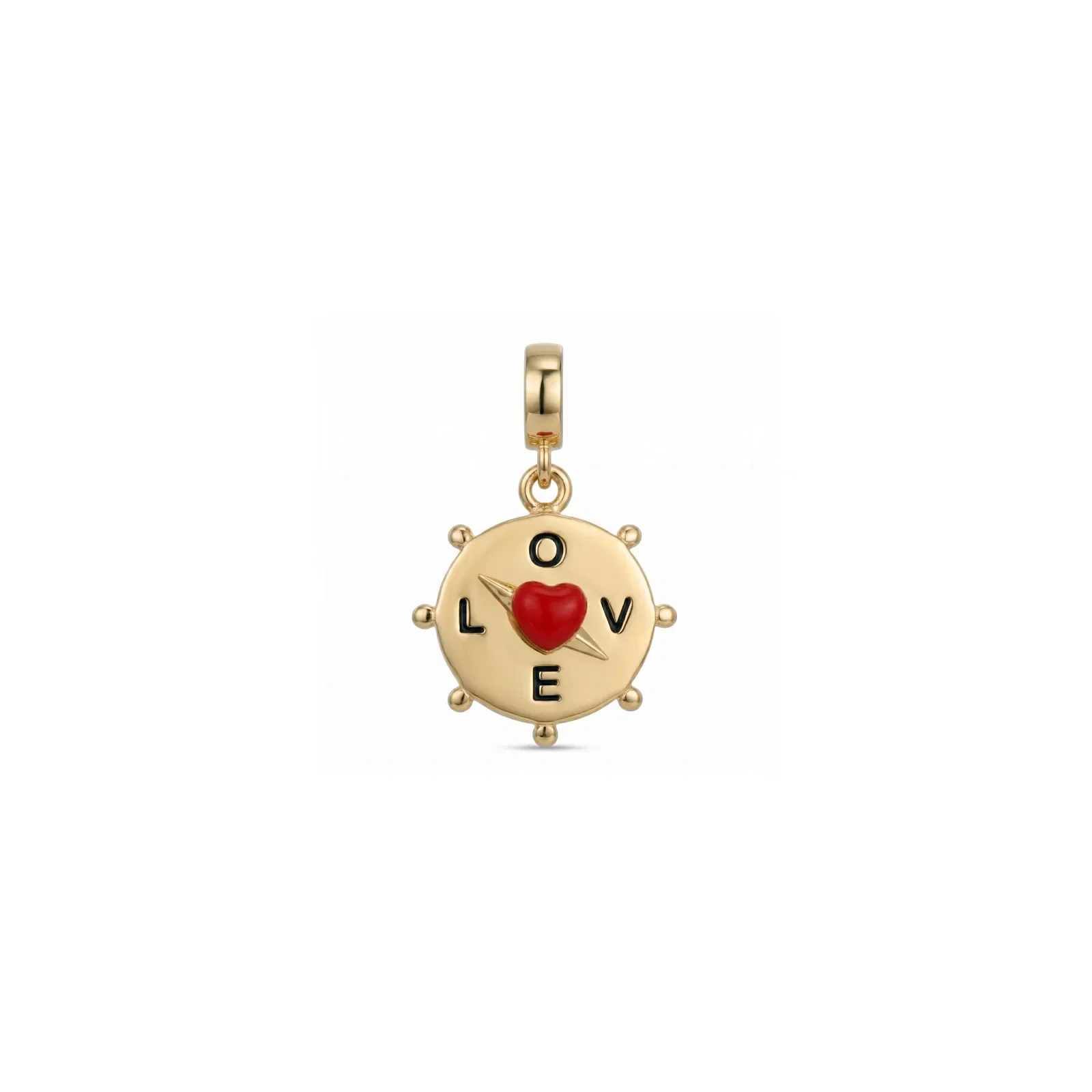 Pingente Life Amor Bussola em Prata 925 com Banho de Ouro Amarelo 18K