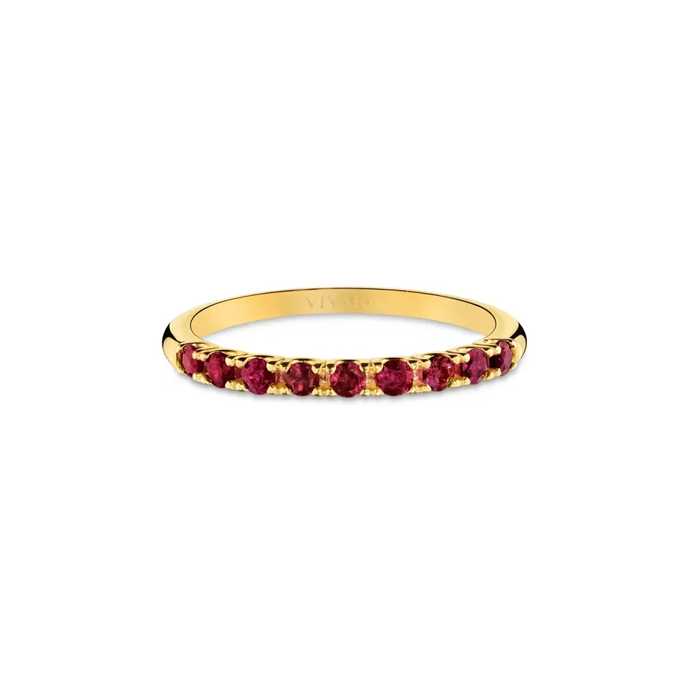 Meia Aliança Oriental em ouro amarelo 18k com Rubis — imagem 1