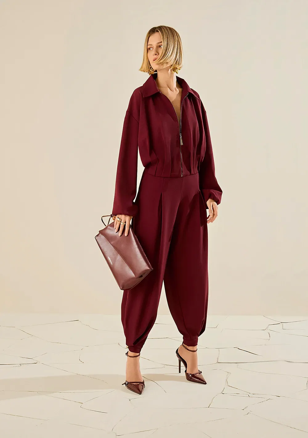 Calça Morena Rosa Cenoura Alta Bordo — imagem 1