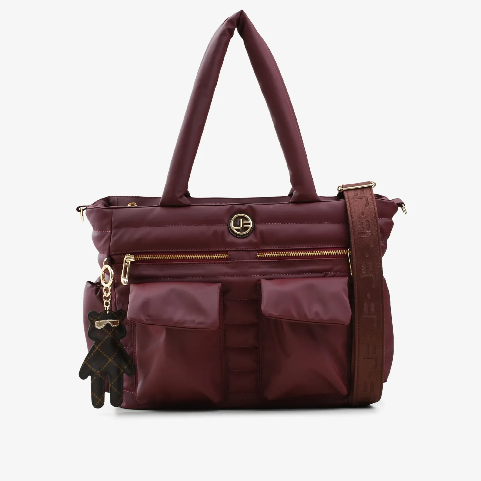 Bolsa Shopping Maternidade Vinho Merlot Tecido Nylon — imagem 1