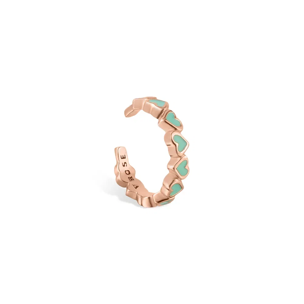 Piercing Life Corações Esmaltado Verde em Liga Rosé com Banho de Ouro Rosé — imagem 1