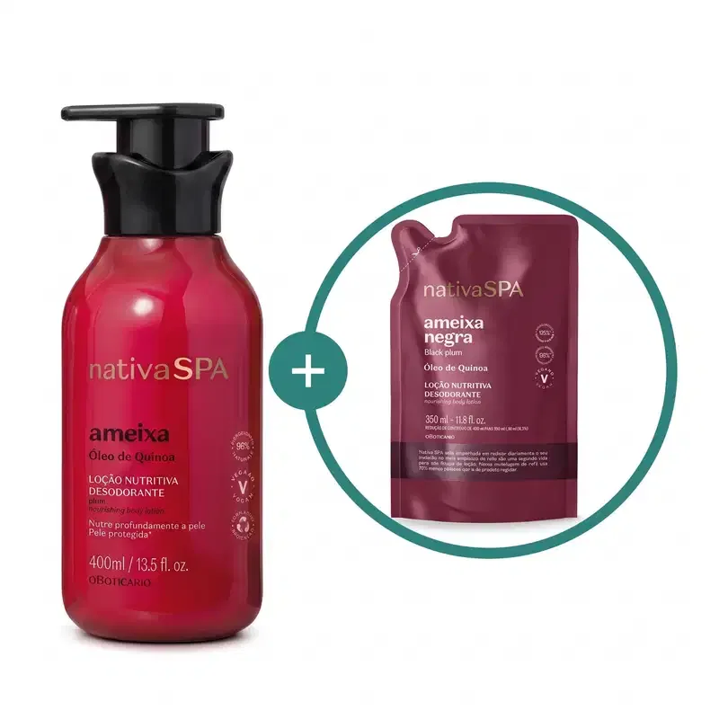 Combo Nativa SPA: Loção Hidratante Desodorante Corporal 400ml + Refil Loção Corporal Ameixa Negra 350ml
