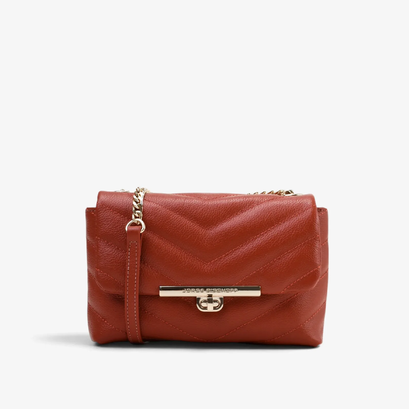 Bolsa Transversal Mercedes Caramelo Argila Matelassê Couro — imagem 1