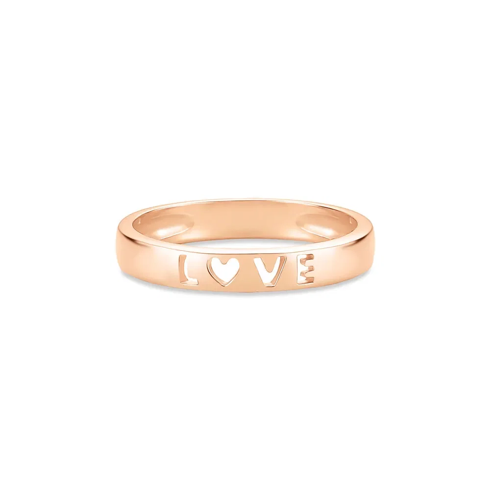 Anel Life Feelings Love em Liga Rosé com Banho de Ouro Rosé 18k