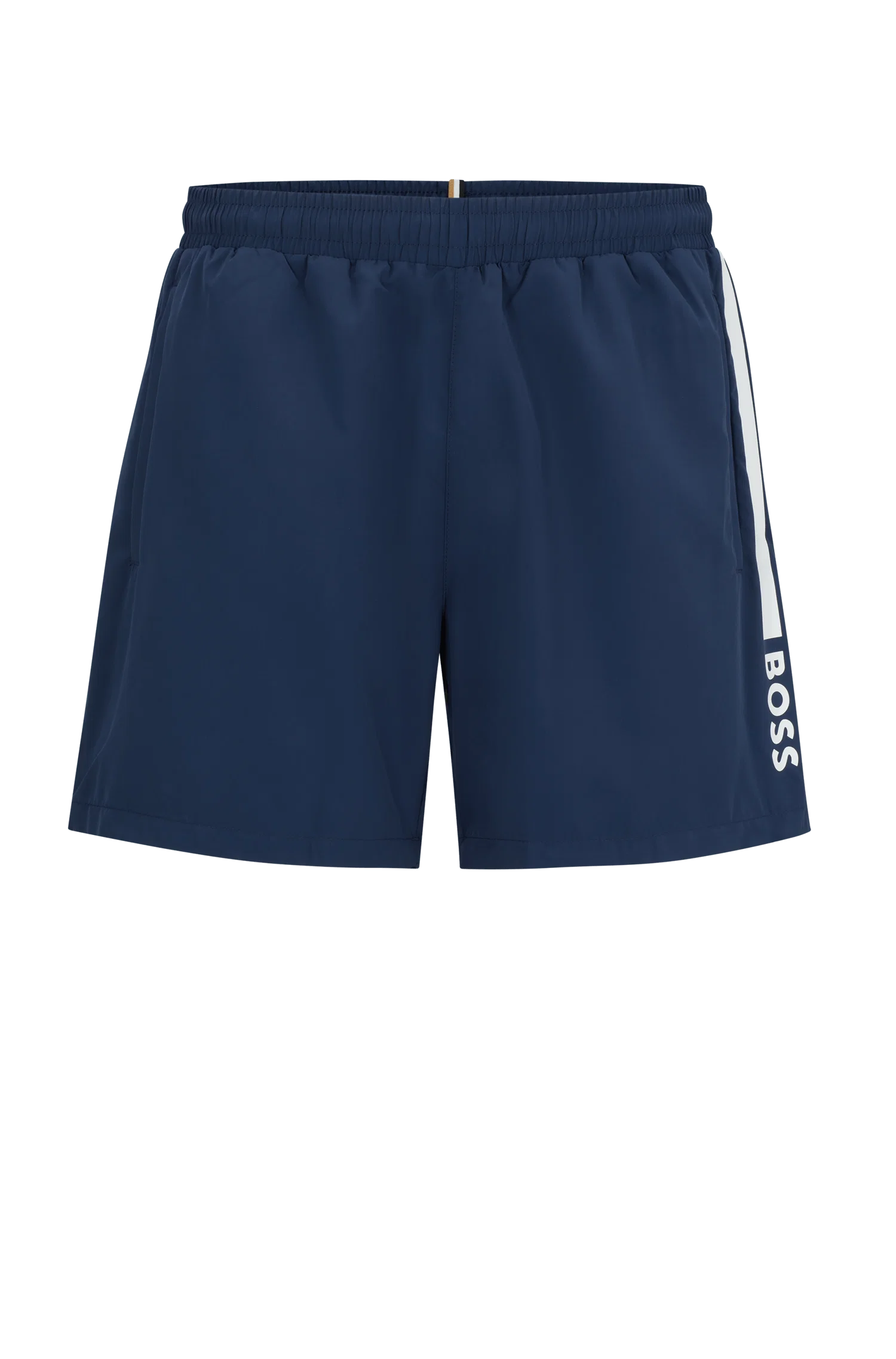 Shorts de banho de secagem rápida com listra e logo