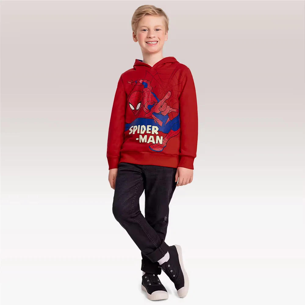 Blusão em moletom com capuz Spider-man