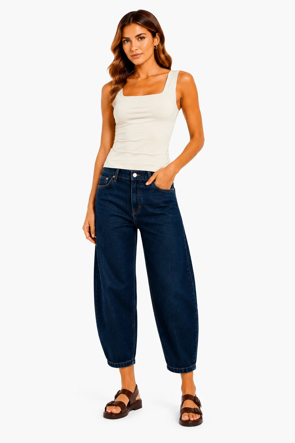 Top Poliamida Decote Costas - Bege