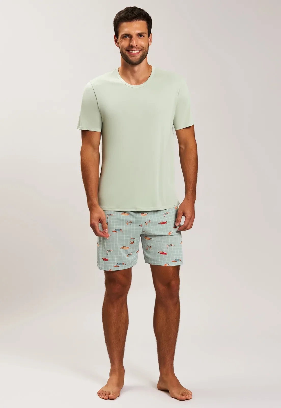 Pijama Blusa Curta De Microfibra Baunilha