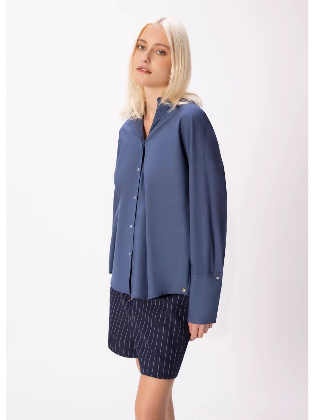 Camisa Tricoline Azul Jeans