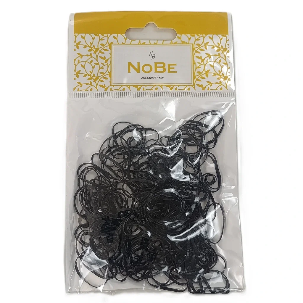 Elásticos de Silicone Nobe Preto 200 Unidades