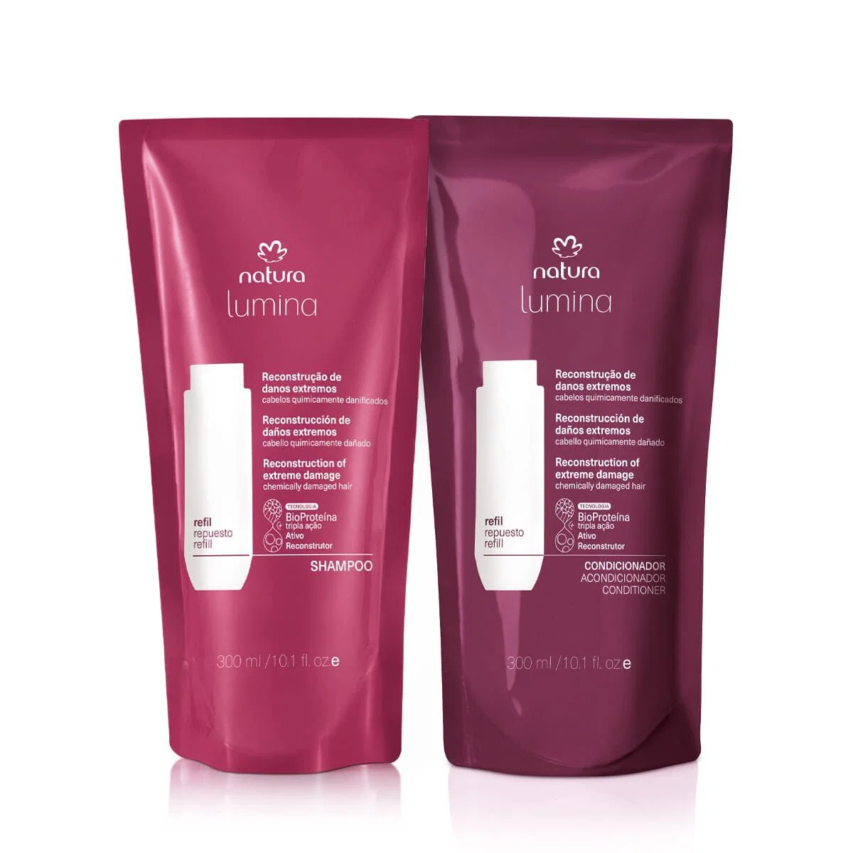 Kit Refis Shampoo e Condicionador Lumina Reconstrução de Danos Extremos