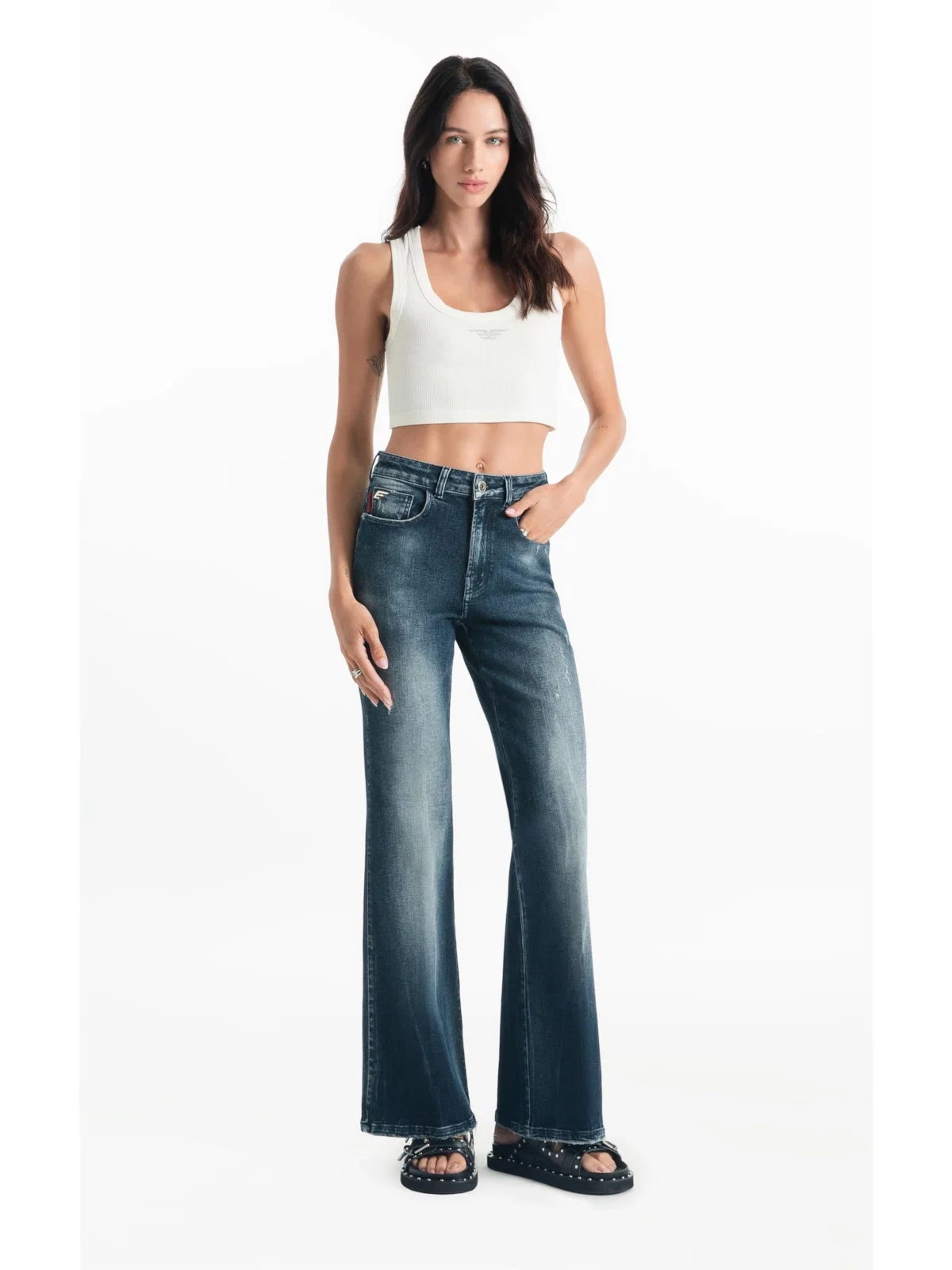 Calça Dark Forest Elastic Gisele Flare 2156 Lav Escuro — imagem 1