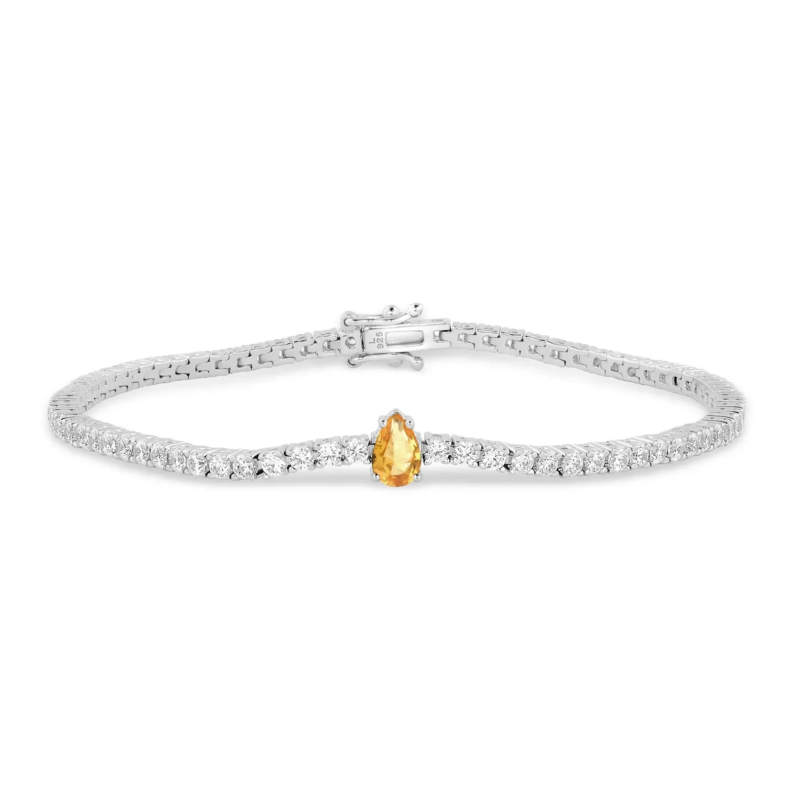 Pulseira Life Sunna em Prata 925 com Pedras Amarelas — imagem 1