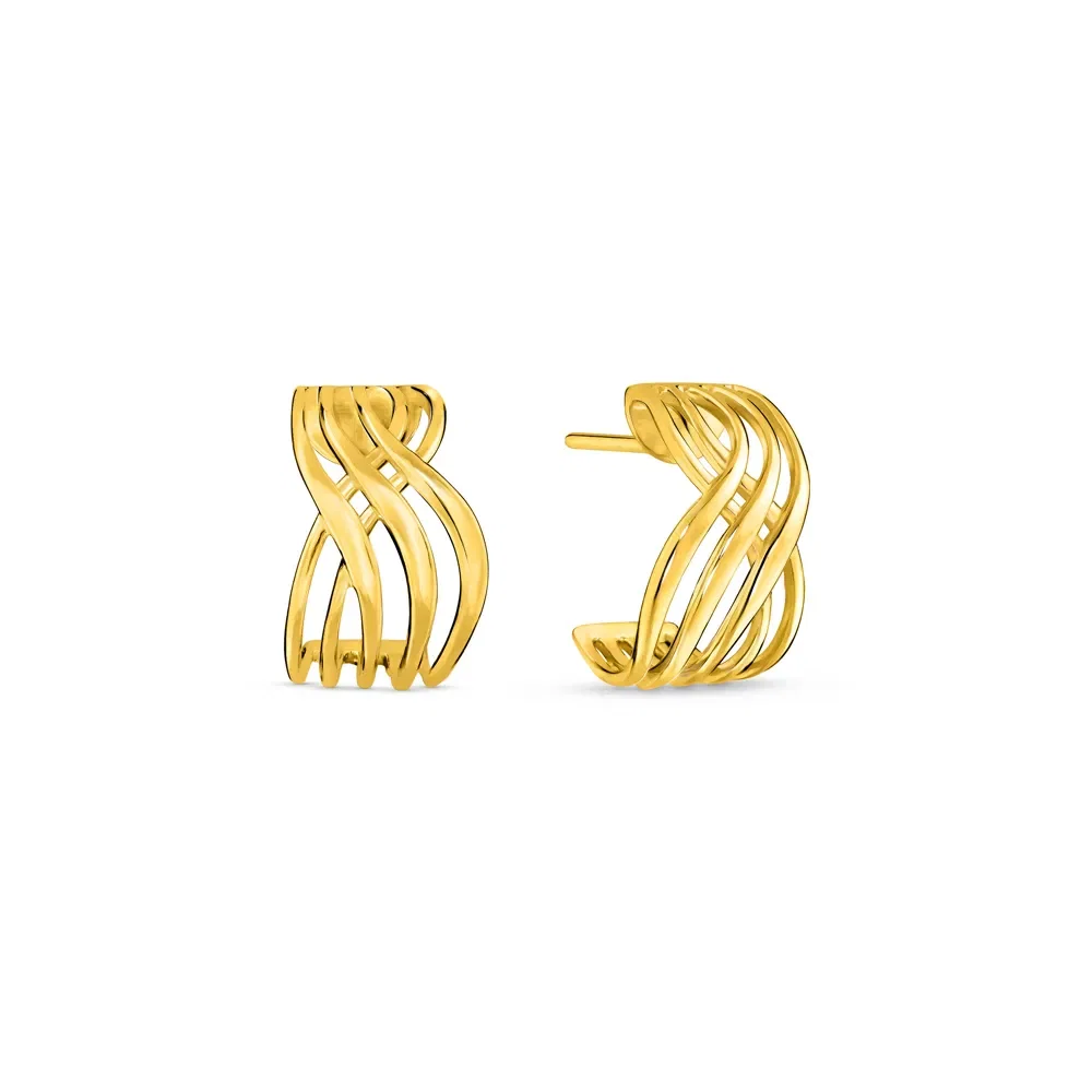 Argola Curvas em Ouro Amarelo 18k, 15mm — imagem 1