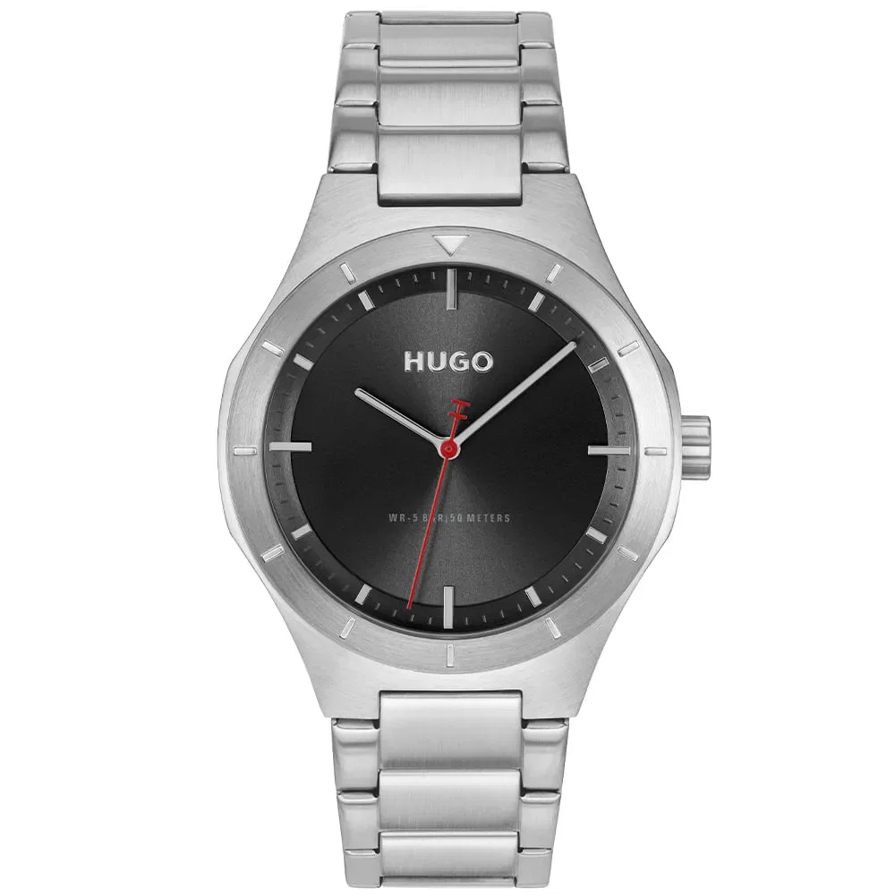 Relógio Hugo LIT Masculino em Aço Prateado 1530447
