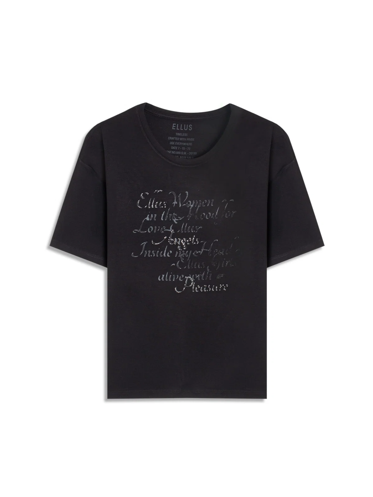 Blusa Viscolycra Arte Frase Preto — imagem 1
