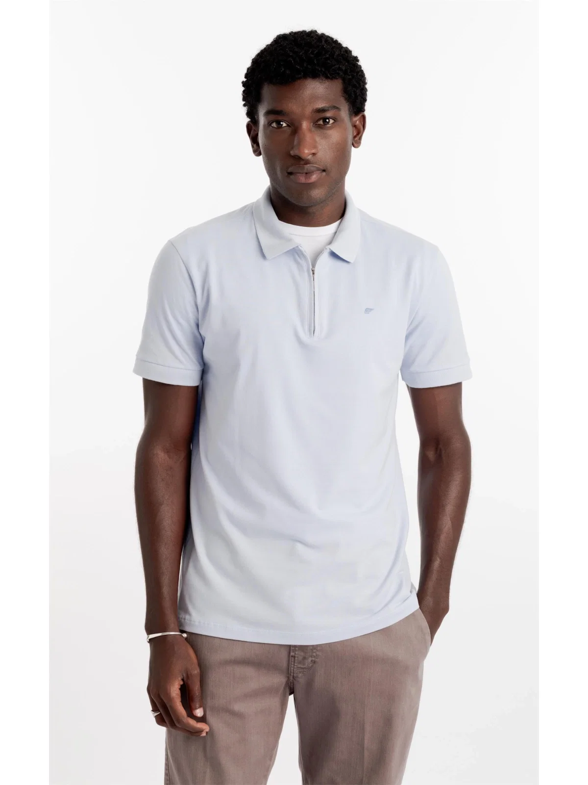 Polo Piquet Classic Azul Claro — imagem 1