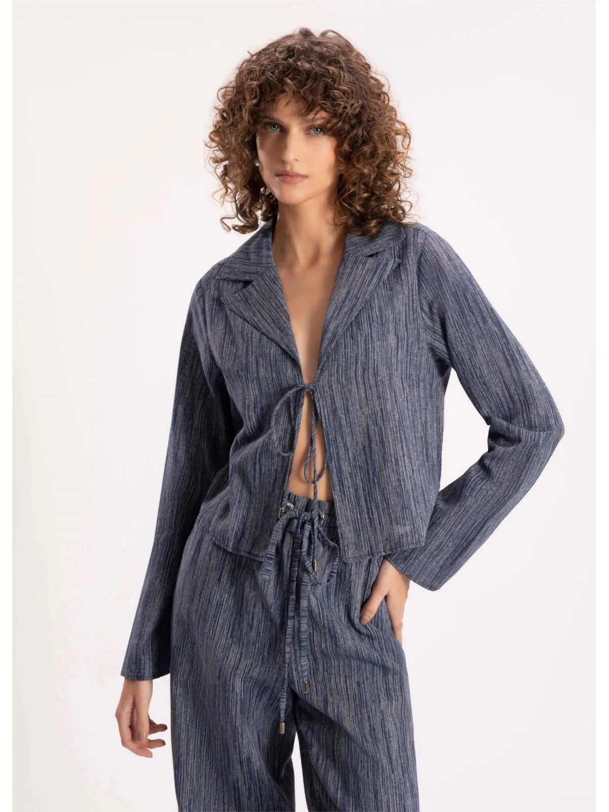 Blusa Linen Blue Rolote Marinho — imagem 1