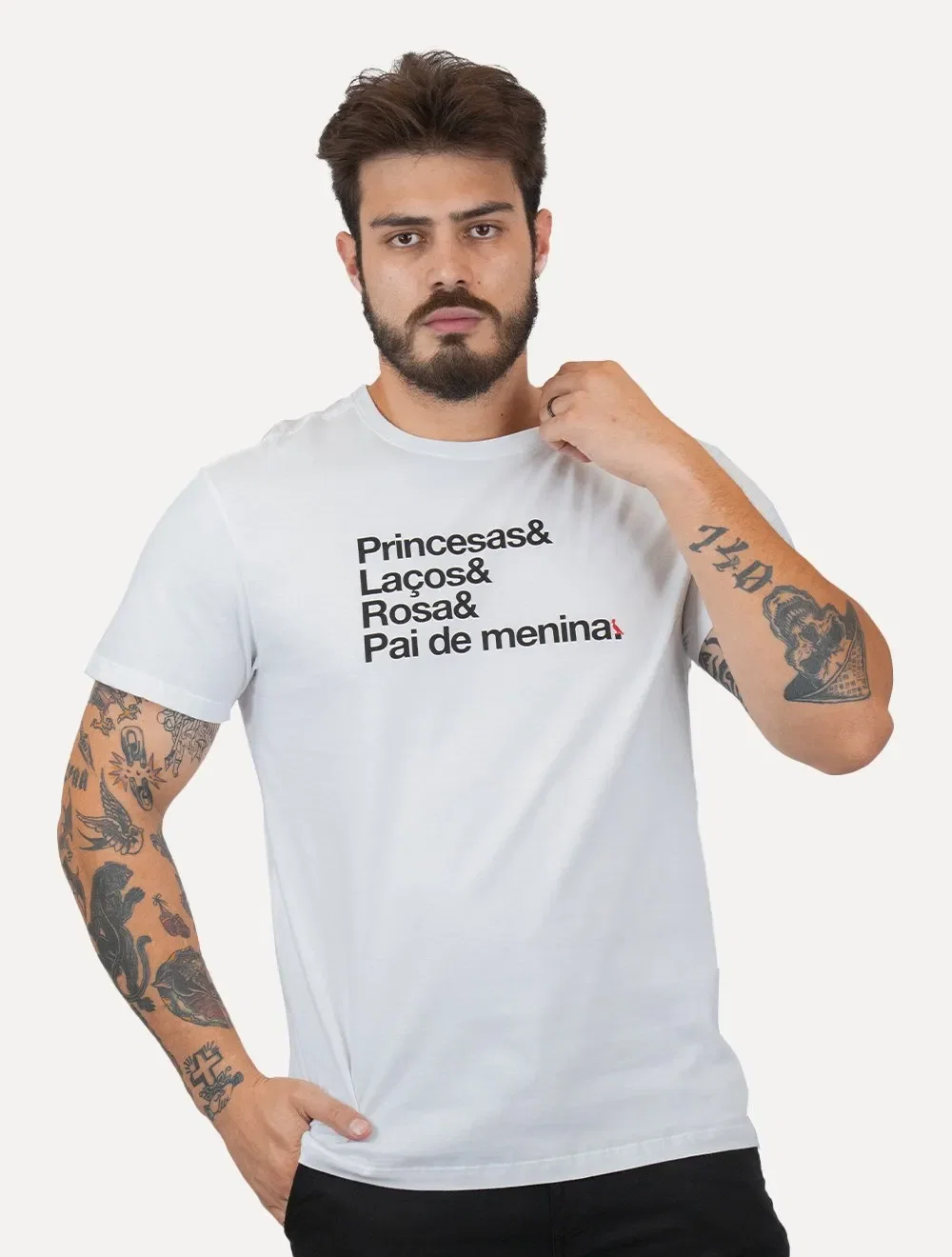Camiseta Reserva Masculina Regular Pai De Princesa Branca — imagem 1