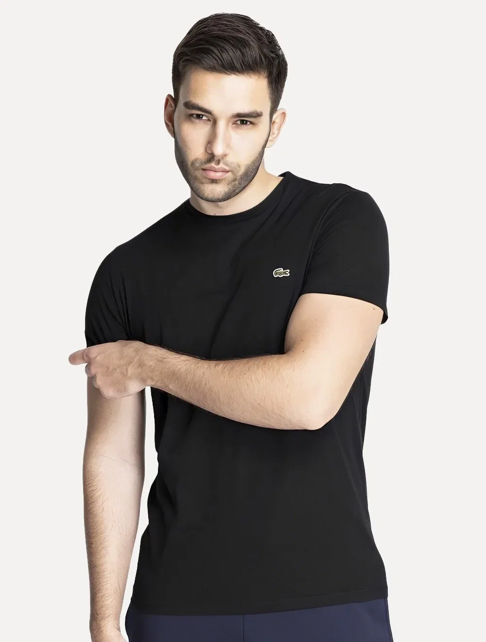 Camiseta Lacoste Masculina Classic Pima Cotton Logo Preta