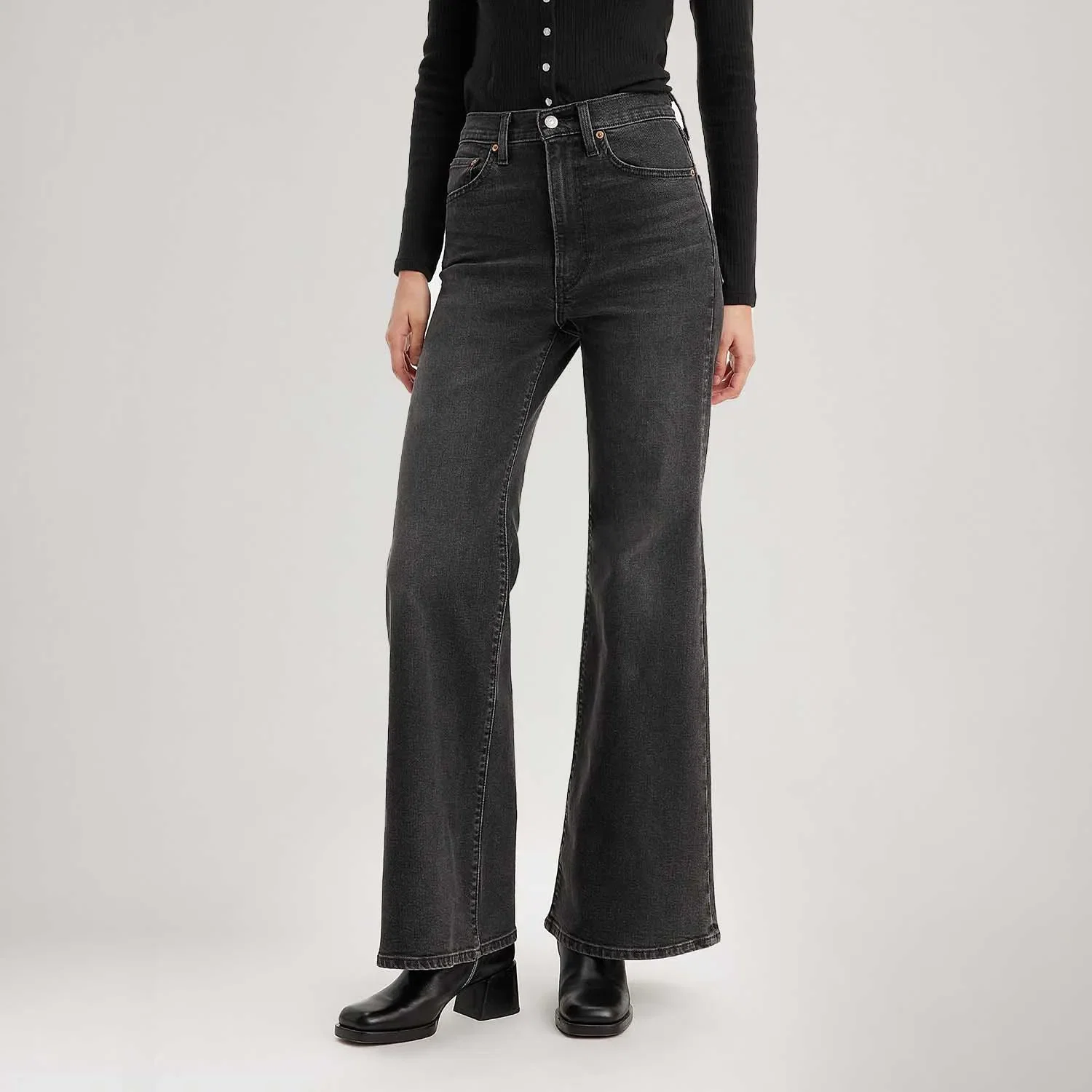 Calça Jeans Levi's® Ribcage Bells Preta — imagem 1