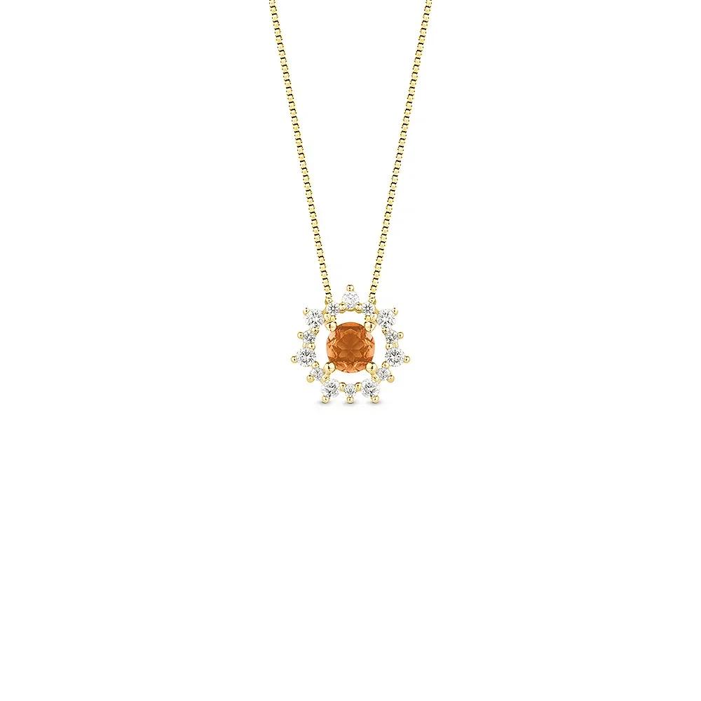 Pingente Olympia em Ouro Amarelo 18k com Citrino e Diamantes, 9mm — imagem 1