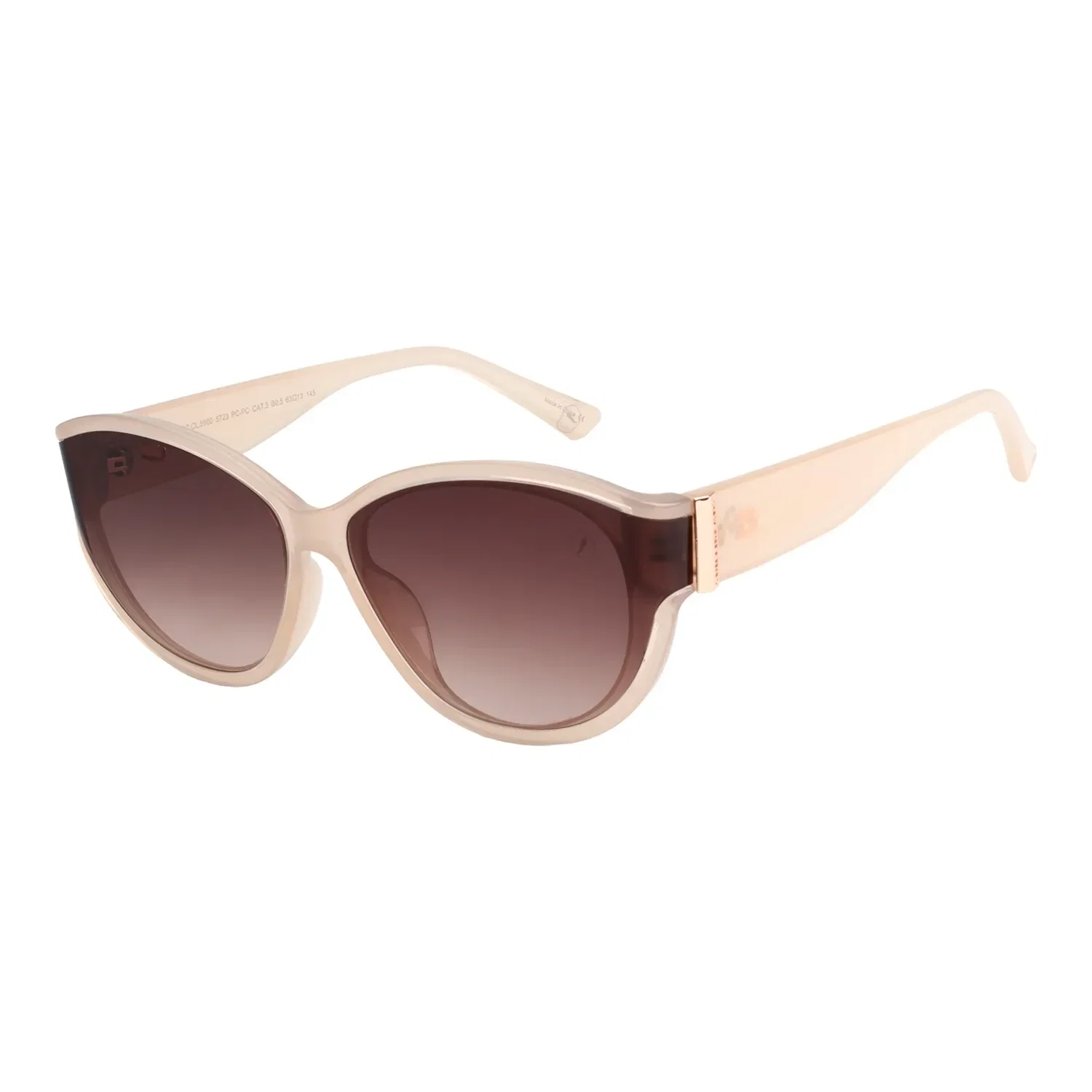 Óculos de Sol Feminino Bended Lenses Redondo Bege — imagem 1