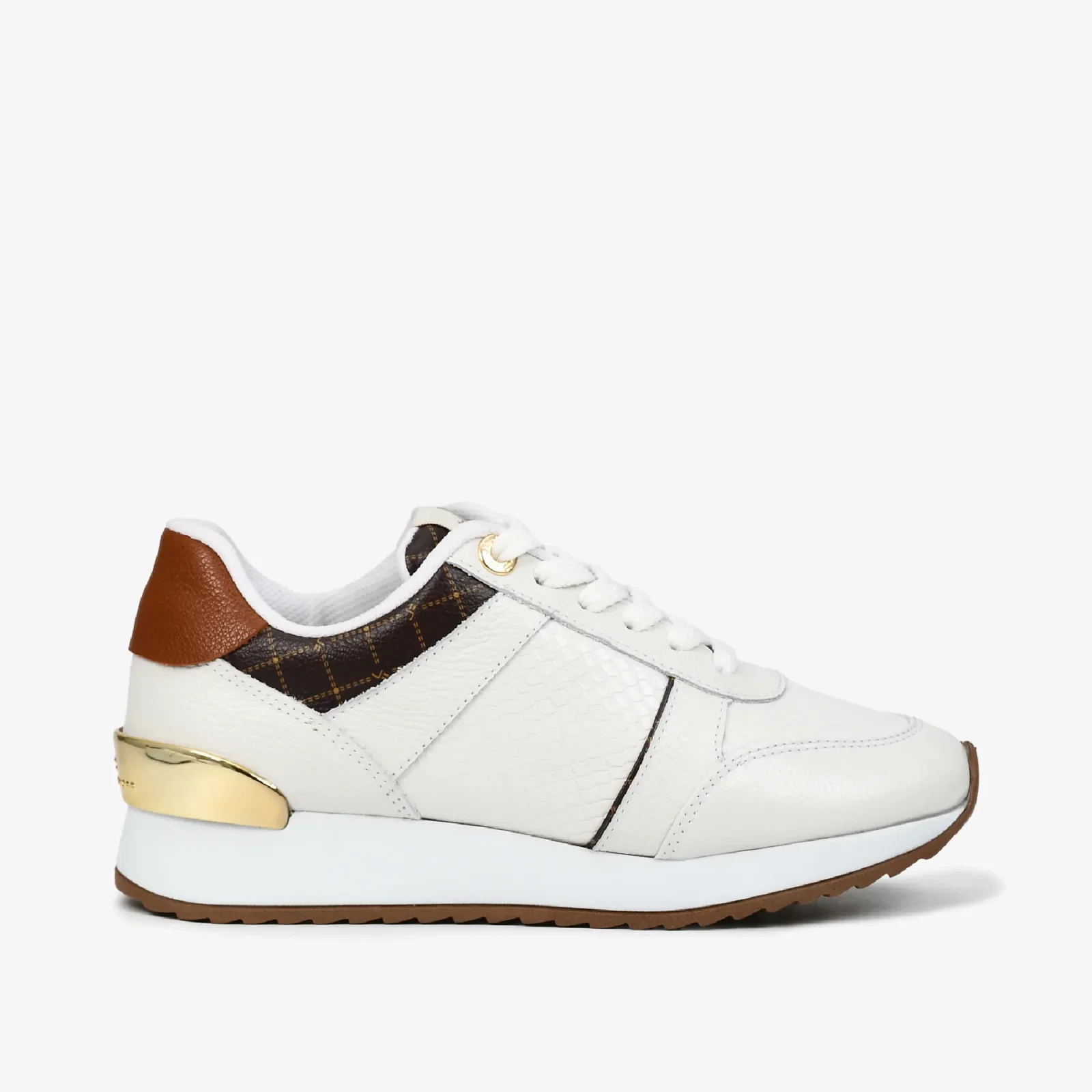 Tênis Jogger Branco Caramelo Monograma Couro — imagem 1
