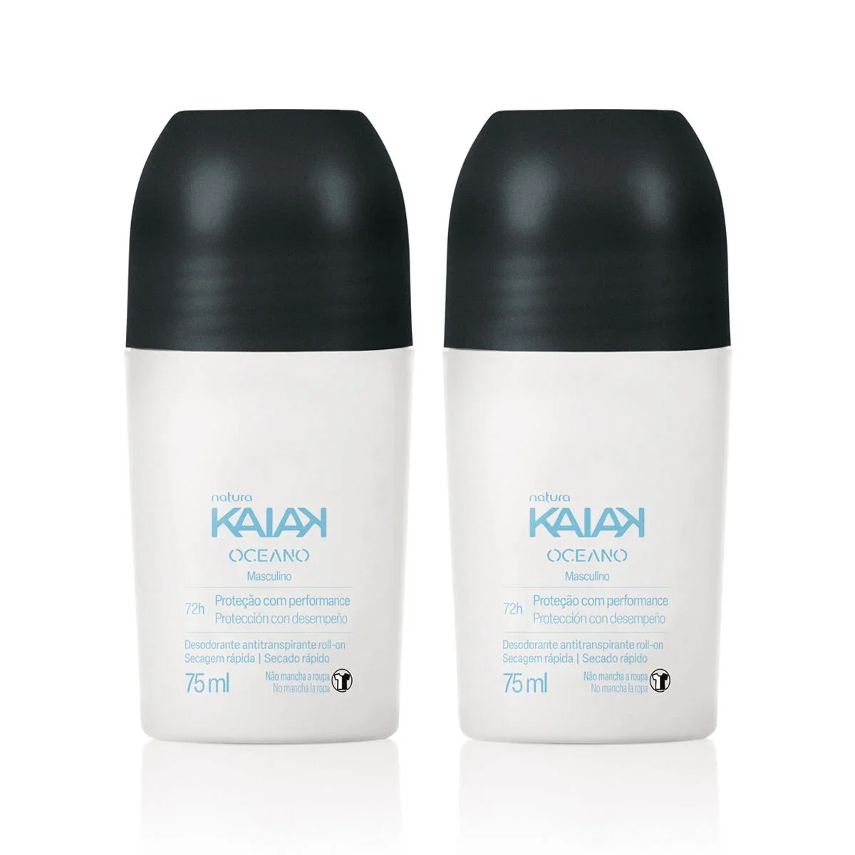 Kit Desodorante Antitranspirante Roll-on Kaiak Oceano Masculino 2 un de 75 ml