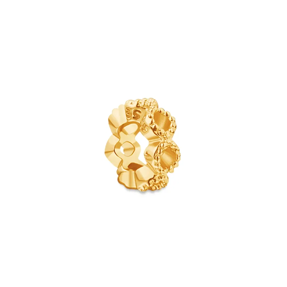 Separador Life Shine Navete em Prata 925 com Banho de Ouro Amarelo 18k