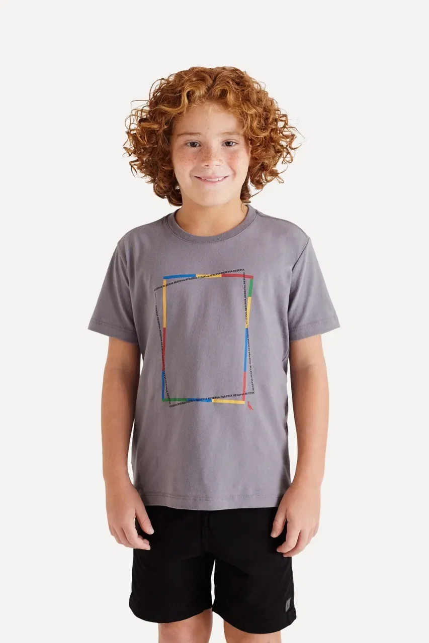 Camiseta Mini Estampa Retangulo Color