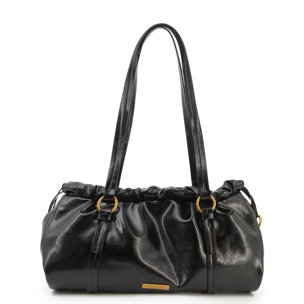 Bolsa de Ombro Franzida Preta — imagem 1