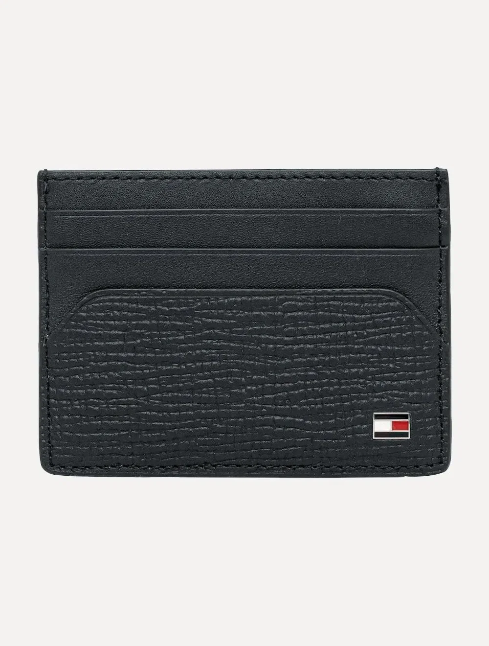 Carteira Tommy Hilfiger Masculina Porta Cartão Couro CC The Translucent Flag Azul Marinho