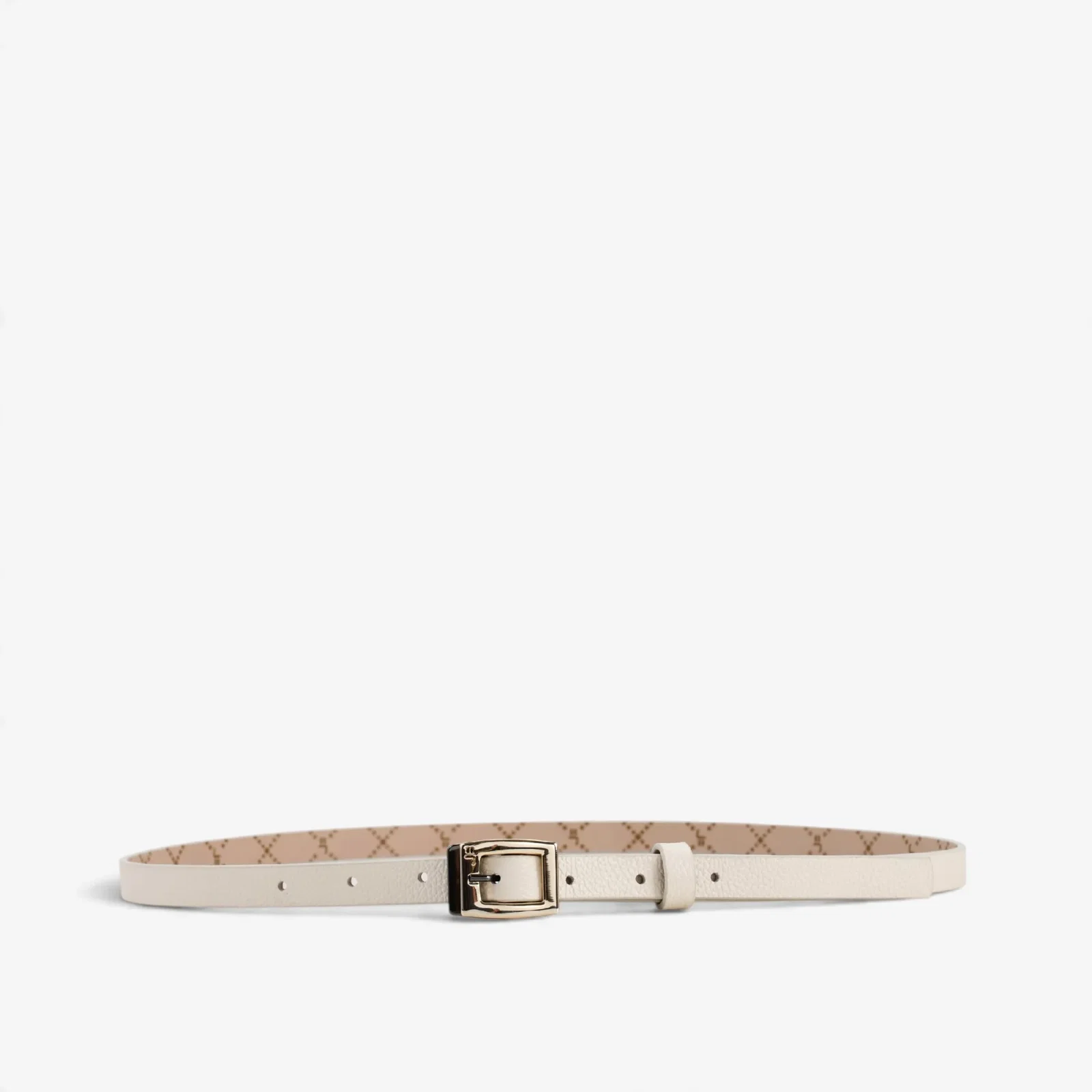 Cinto Off White Algodão Couro